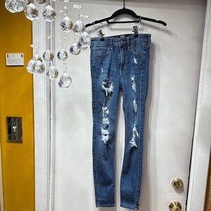 Hollister Blue Ripped Skinny Jeans